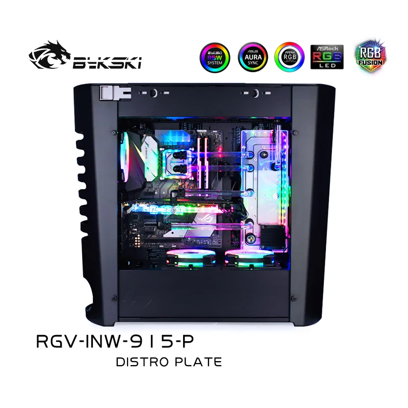 

Bykski RGV-INW-915-P, Water Cooling Distro Plate for INWIN 915 Case,Waterway Board Reservoir Water Tank Pump for PC Cooling