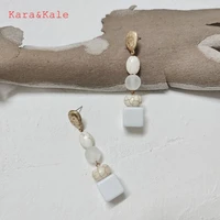karakale boho white square earrings fashion natural stone earrings bohemian%c2%a0styles original%c2%a0designs