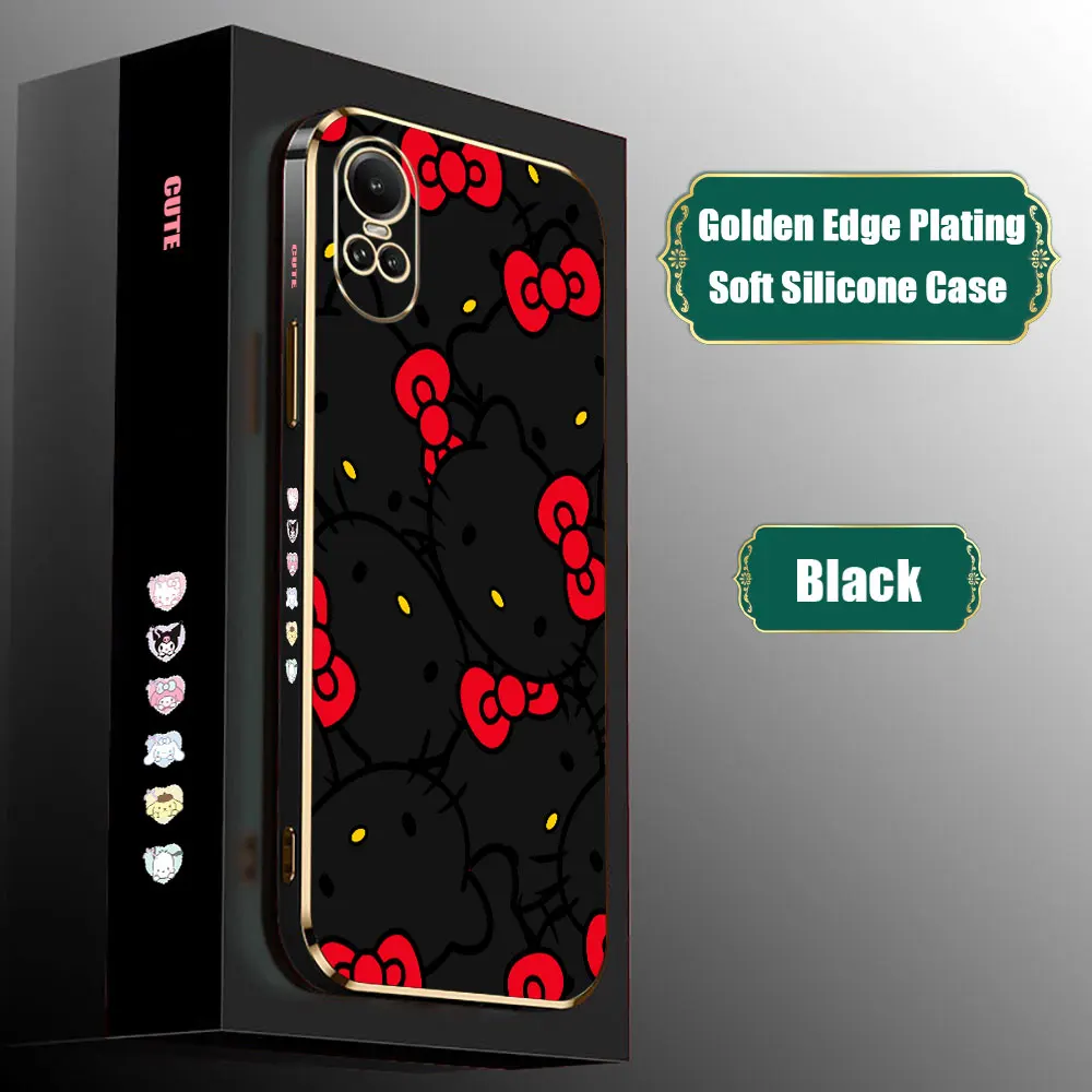 Чехол с рисунком Hello Kitty для OPPO Reno 12 11 11F 10 8 8T 7 7Z 6 6Z 5 5F 4 4F Pro Plus Lite