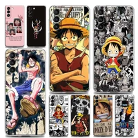 anime one piece monkey d luffy clear phone case for samsung s9 s10 s10e s20 s21 s22 plus lite ultra fe 4g 5g silicone case