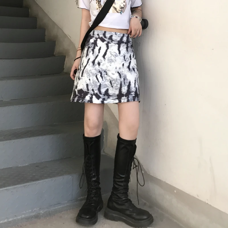 

Korean Fashion Trends Tie Dye Club Skirt for Womens 2021 Summer Clothing Girls Gothic Streetwear Extreme Sexy Mini Micro Skirts