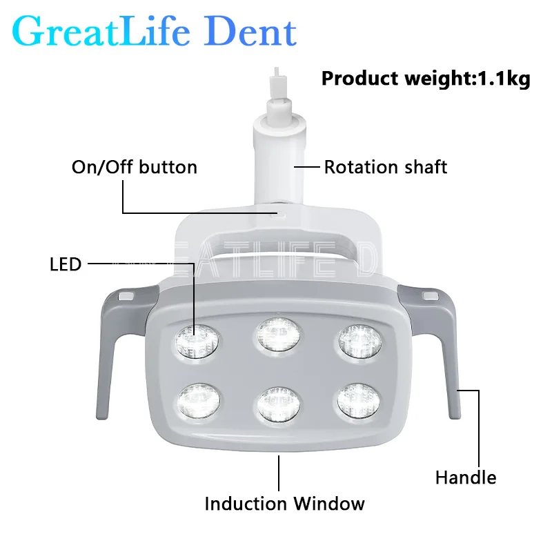 

GreatLife Dent 7 Вт, 4 светодиода, стоматологическое Индукционное кресло без тени, компактное Стоматологическое светодиодное кресло, стоматологическое кресло, светодиодное освещение