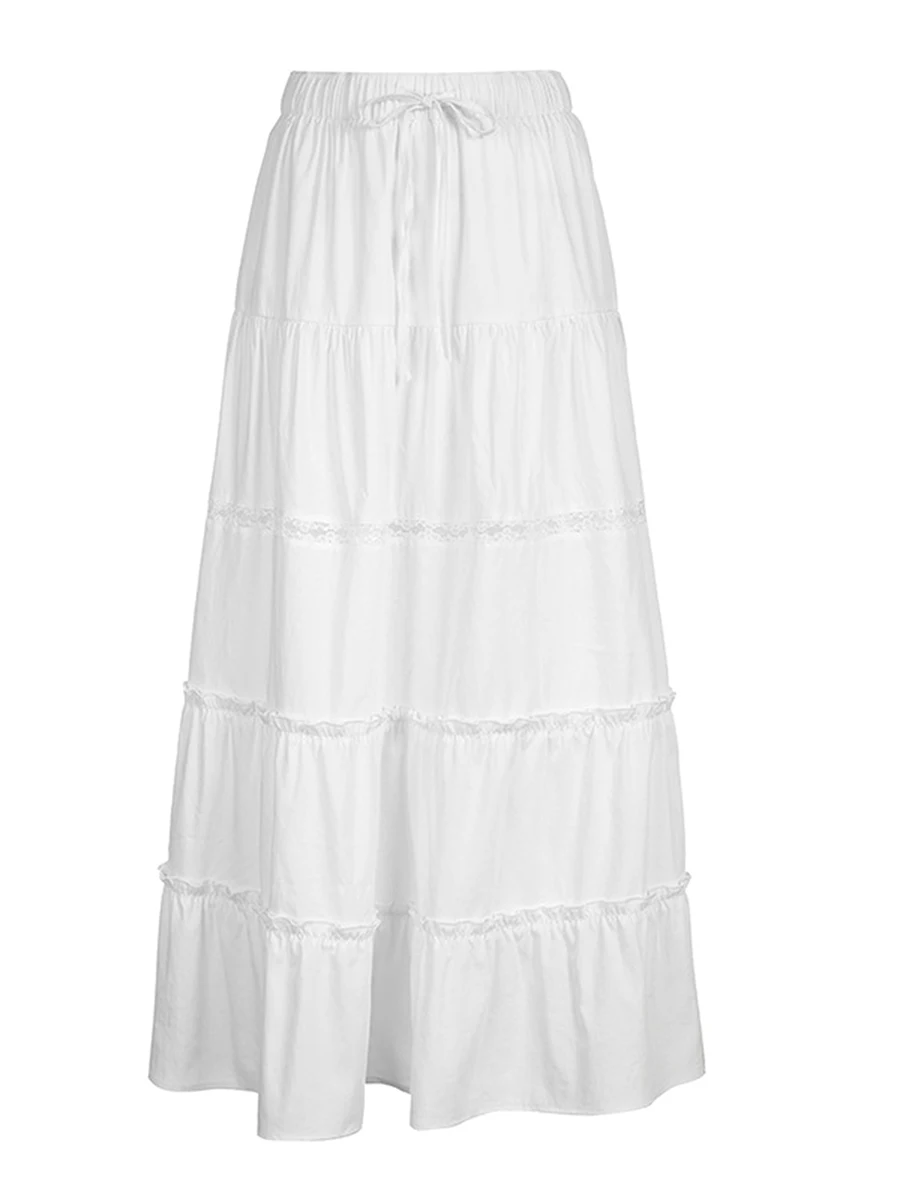 

Женская кокетливая юбка с высоким и низким оборками и эластичным поясом-стильная драпированная трапециевидная мини-юбка для вечеринок