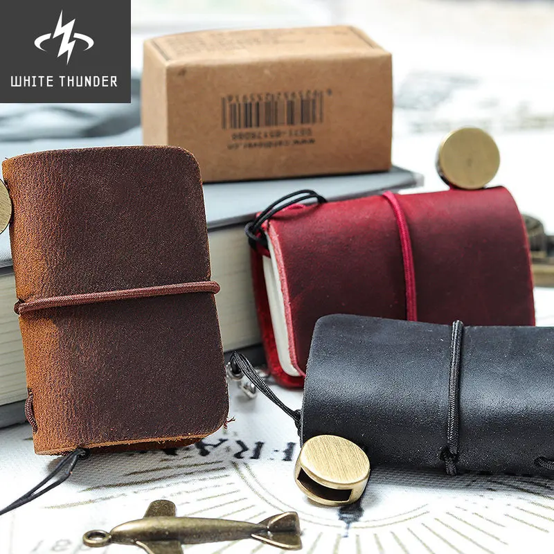 

64 Sheets Ultra-small Leather Hand Account Notepad Notebook Mini Replaceable Loose-leaf Journaling Stationery Handbook Planners