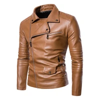 retro motorcycle jacket washed mens lapel european and american mens pu jacket leather jacket