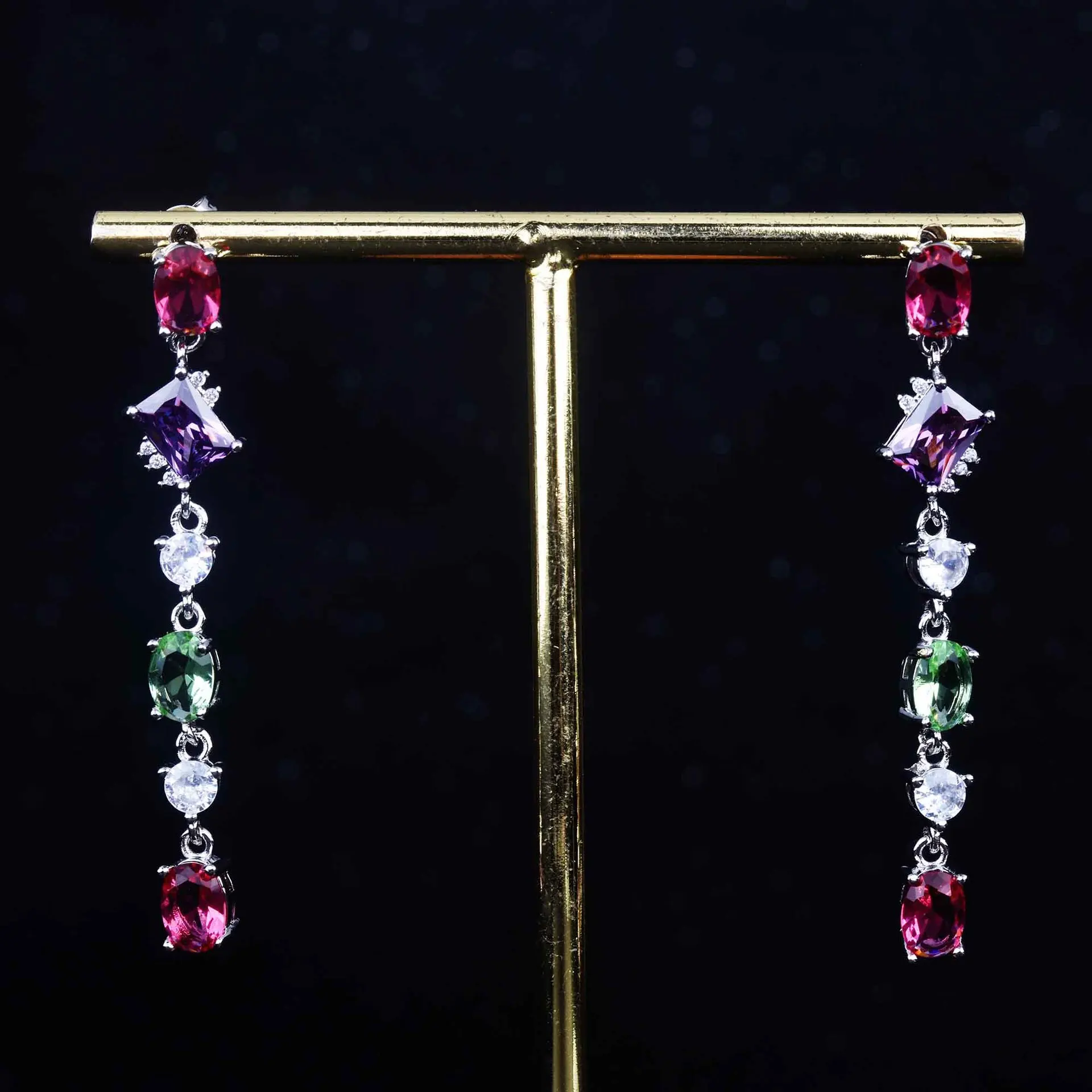 

Temperament Colorful Long Crystal Drop Earrings For Women Trendy Earring 2022 New Fashion Jewelry Pendientes Gift for Girl