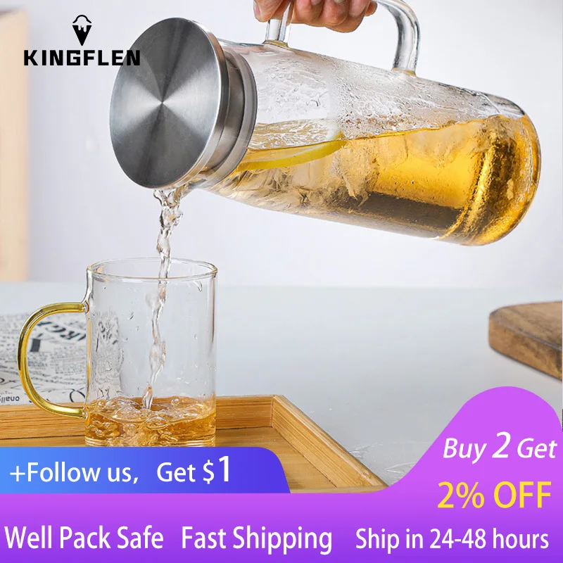 

850-1500ml Glass Cooling Kettle High Borosilicate Juice Pot Wholesale Heat Resistant High Temperature Large Capacity Tea Pot
