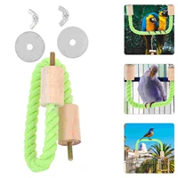 2pcs parakeet standing poles parrot standing cotton ropes rods for cage green