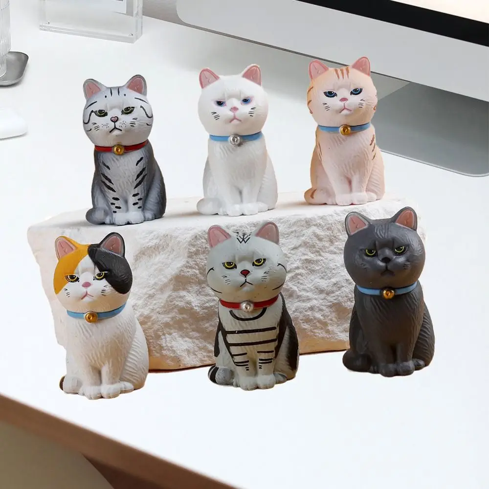 Статуя из ПВХ имитация кошки модель куклы мини-черный кот фигурка сидящего кота