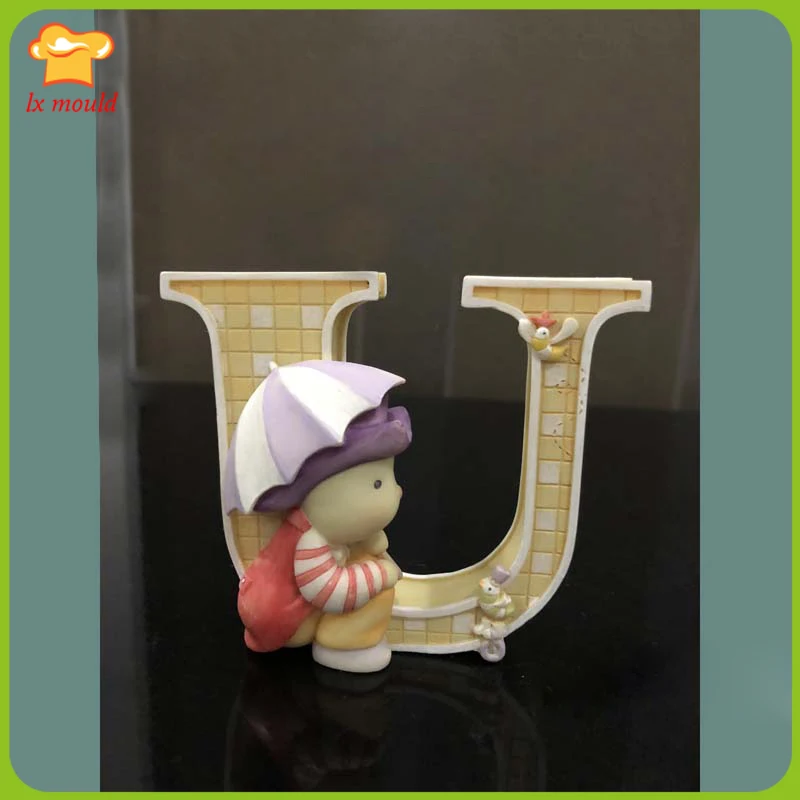 

U Letter Silicone Mold Candle Plaster Soap Mould Candy Kitchen Cake Decoration Desserts and Sugar Art Silicone Molds
