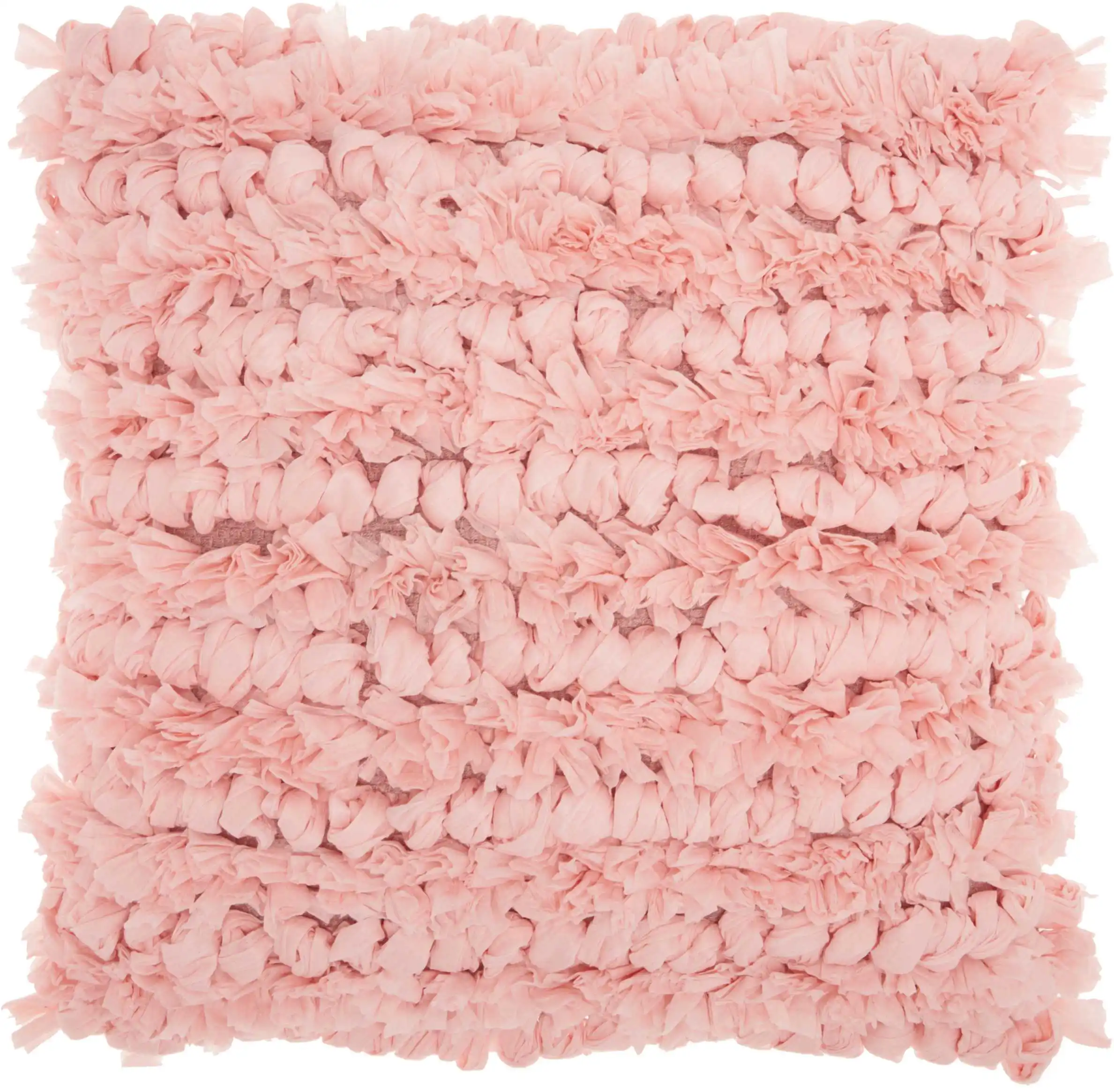 

Paper Loop Shag Decorative Throw Pillow, 20" x 20", Rose