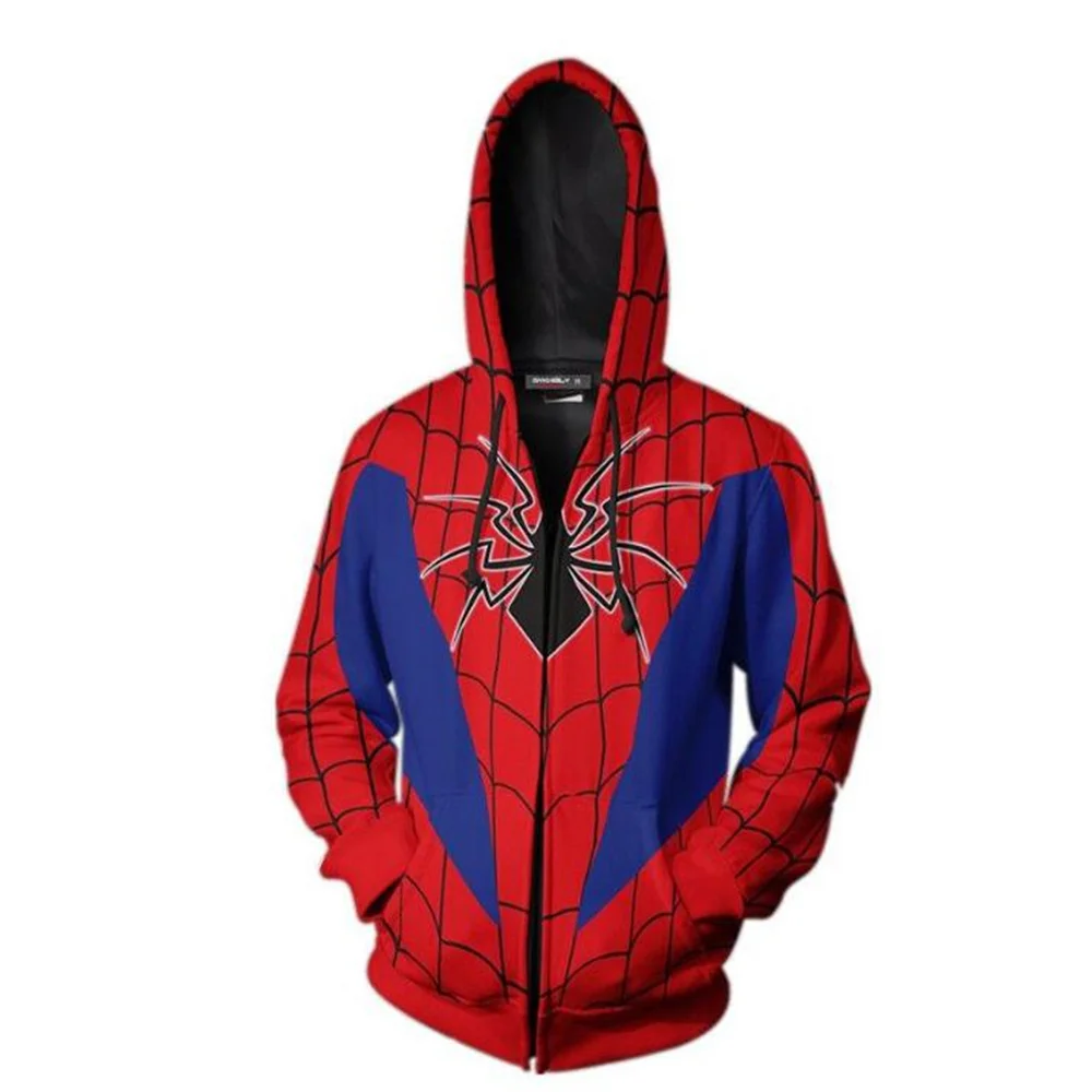 

Hot toys Homecoming Scarlet Spider ZipUp Man Hoodies Sweatshirts Far From Home Spider Superhero The avengers parent-child jacket