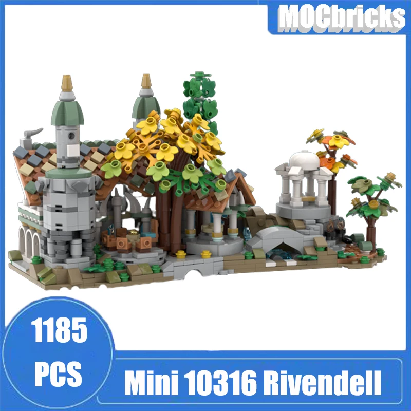 

1185 шт. Создание мини 10316 строительные блоки Rivendell модель уличный вид Европейский замок кирпичи игрушки для детей Подарки MOC 140586