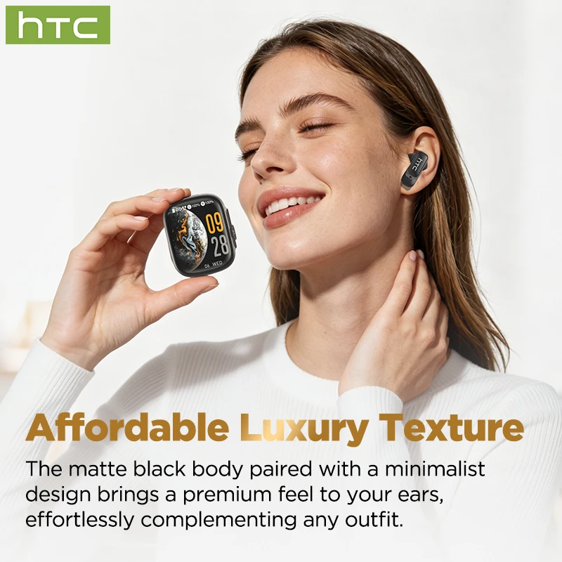 Фото Беспроводные наушники HTC NE72 Bluetooth TWS с ИИ-переводом, комфортные спортивные внутриканальные наушники с ультрадолгим временем автономной работы №2