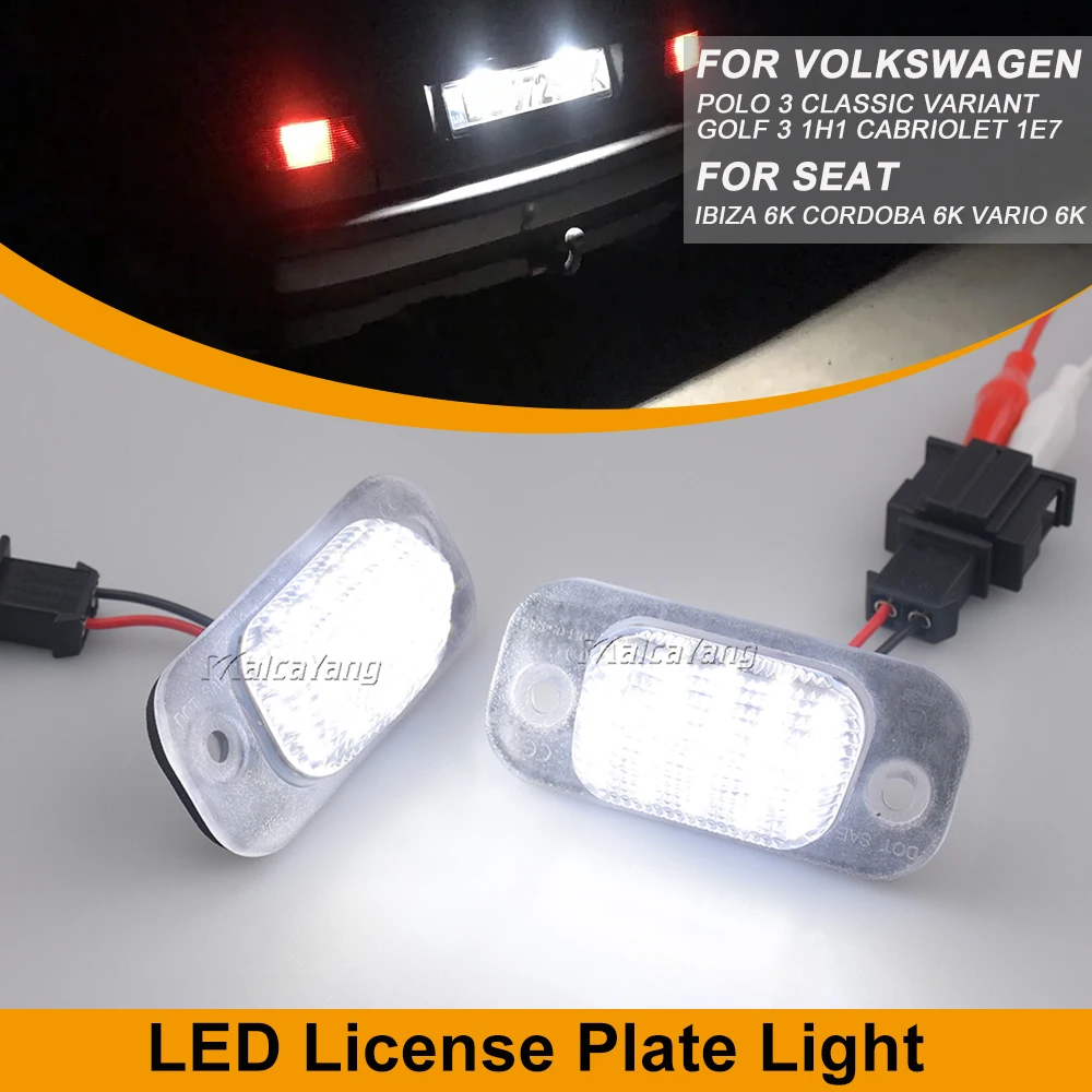 

2 шт. водонепроницаемые для VW Golf Mk3 Polo 3 Cabriolet Seat Ibiza Cordoba Vario 6K безошибочная светодиодная лампа освещения номерного знака