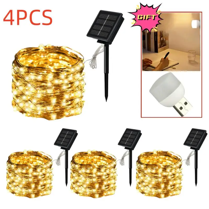 

7 м/12 м/22 м/32 м фотоэлементы, внешняя садовая сказочная гирлянда, Мерцающая водонепроницаемая лампа для рождественского внутреннего дворика, Фотоэлементы