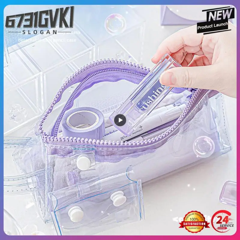 

Transparent Pencil Case Functional Portable Storage High Capacity Fashionable Convenient Spacious Stationery Storage Storage Bag