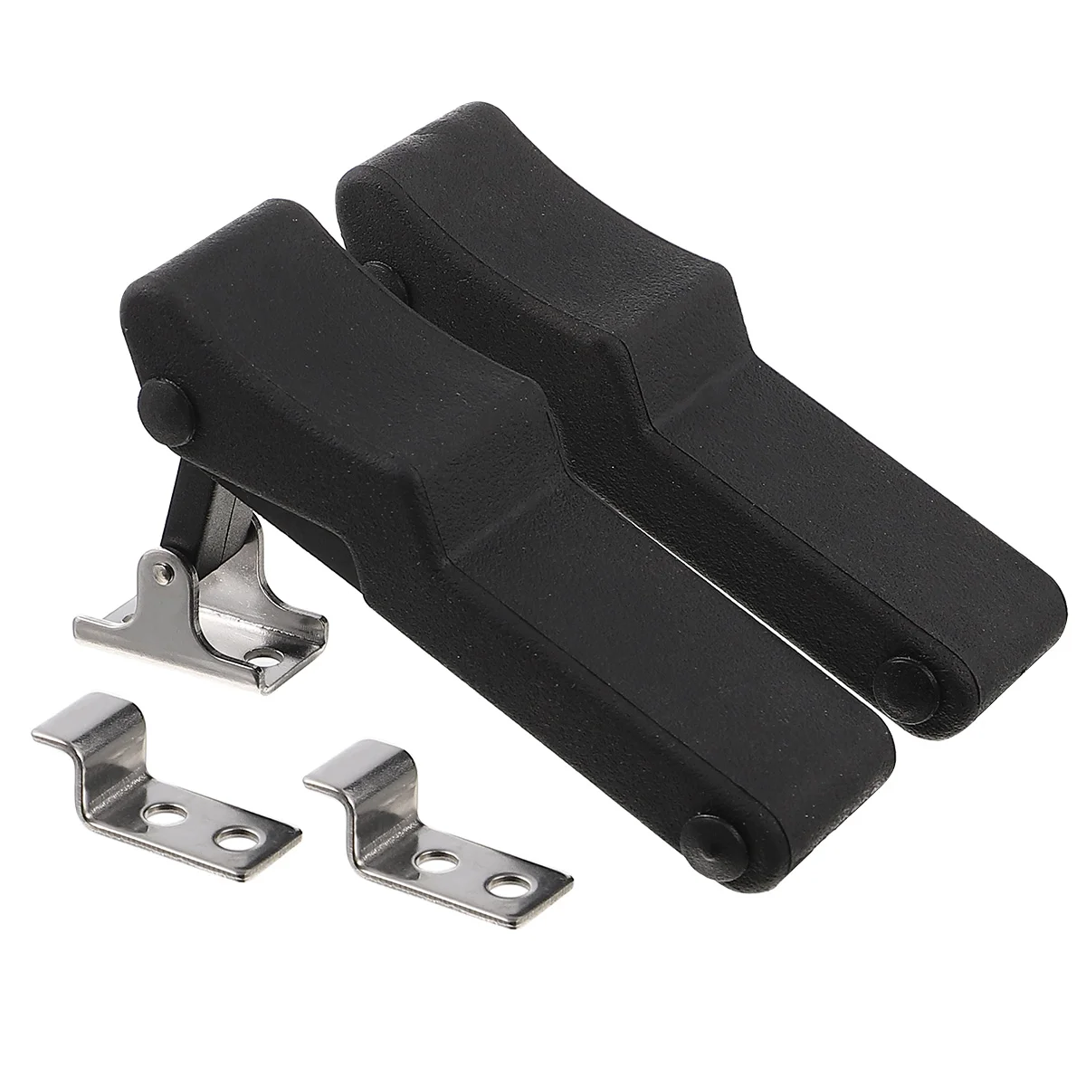 

2 PCS Cabinet Door Handles Rubber Buckle Latch Lock Toggle Cooler 9.7X2.8CM Black