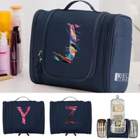 makeup bag toiletry bags women hanging cosmetic wash pouch travel accessory organizer paint letter print handbag make up case