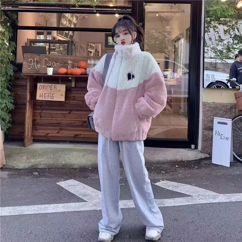 Женское пальто из овечьего флиса новая корейская версия свободная толстая