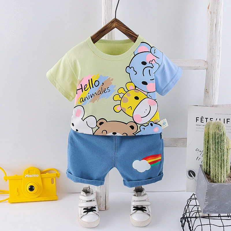 

Cartoon Clothing Set for Baby Boys T Shirt Clothes Kids Summer Jeans Pants Fashion Toddler Children Outfit Suit