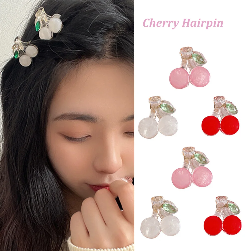 

Sweet Cherry Hairpin for Women Girls Cute Fruit Acrylic Bangs Hair Claw Hair Accessories Small Hair Clip Headwear Jewelry Gift