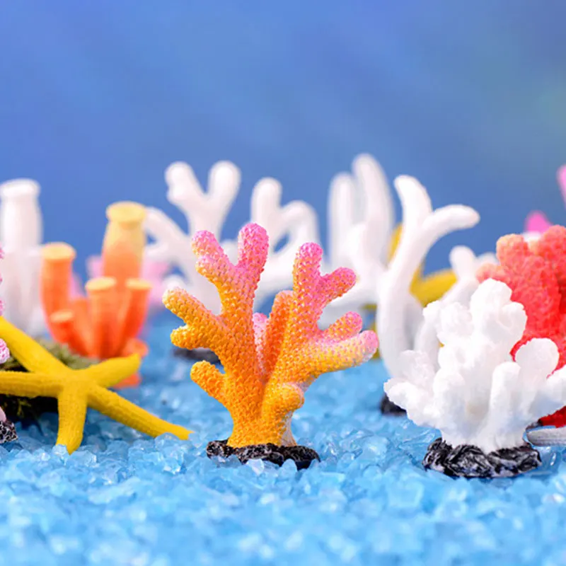 

Mini Artificial Coral Cute Small Ornaments Aquarium Decor Multicolor Resin Fashion DIY art craft Fish Tank Decoration Gifts