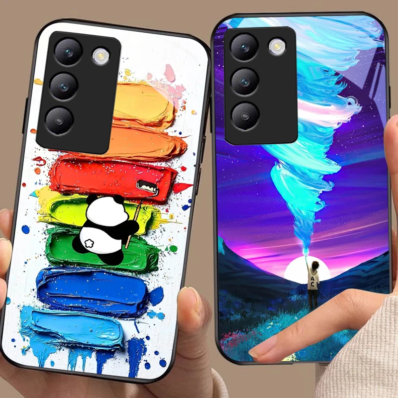 Цветной кирпичный медведь для Y72 33S 11 03 36 96 Lite 35 16 Iqoo 12 V40 SE 5G 29 40 21 30 X80 Pro Vivo Чехол