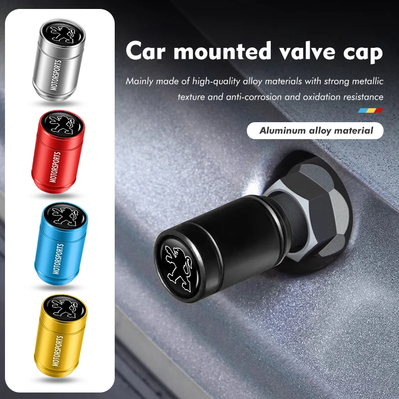 4 шт. колпачки для воздушных клапанов автомобильных шин алюминиевый стержень
