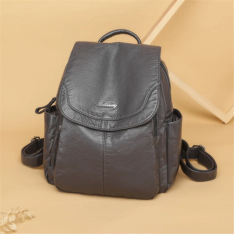 

Quality Genuine Sheepskin Leather Backpacks for Girls Sac A Dos Daypack Vintage Backpack School Bags for Girls Mochila Rucksack