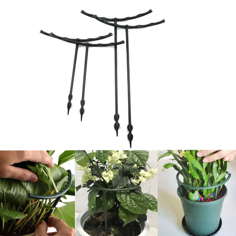 

4Pcs DIY Plant Support Ring Frame Garden Mini Climbing Trellis Flower Stand Garden Tool Vegetables Decorative Plastic Bracket