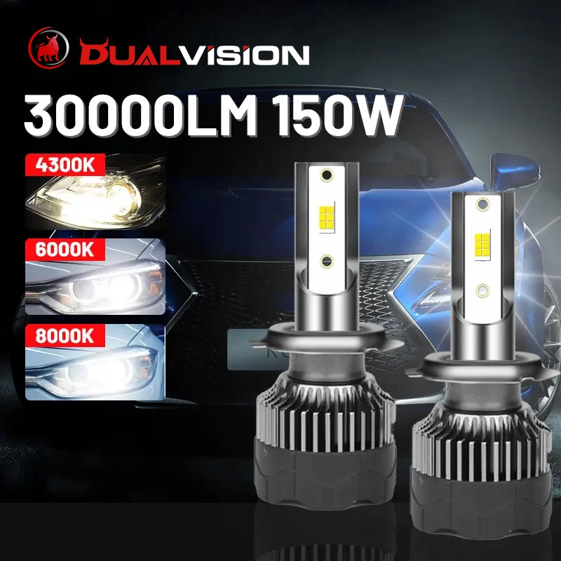 

H4 H7 H11 Светодиодные фары 30000LM 150W 3570 CSP H1 H8 H3 880 881 H27 9007 9008 H13 9012 HIR2 9005 9006 HB3 HB4 H9 4300K 6000K 8K