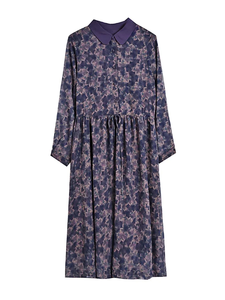 Женское Сетчатое платье-поло с длинным рукавом Элегантное повседневное