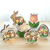 wooden easter rabbit ornaments happy easter decorations for home easter party supplies egg bunny easter gifts baby shower decor