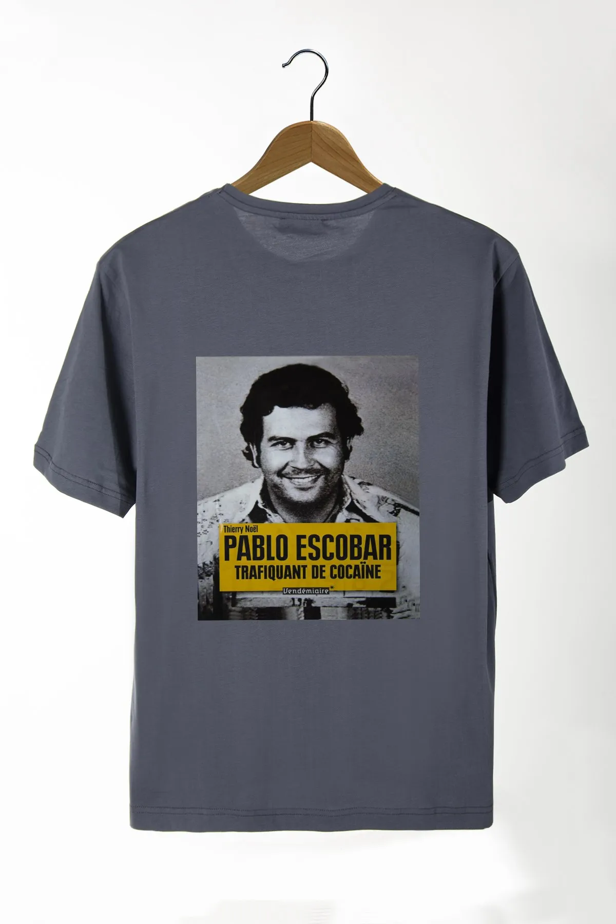 

Male Indigo Back Pablo Escobar Printed Bike Collar Oversize Basic T-Shirt 22Y-3400761-4