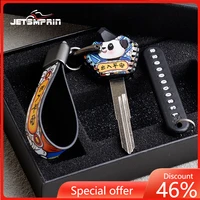 for suzuki uy125 uu125 new leather motorcycle keychain keyring panda key chains lanyard gift high quality decorate accessories
