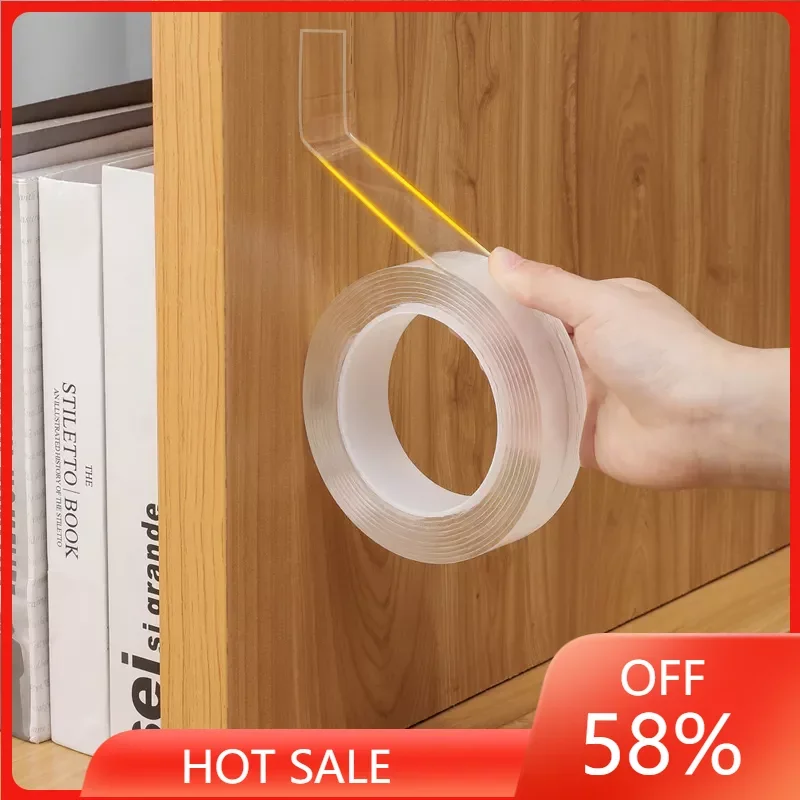 

Transparent Nano Tape Washable Reusable Double-Sided Tape Adhesive Nano-no Trace Paste Fixer Tape Cleanable House