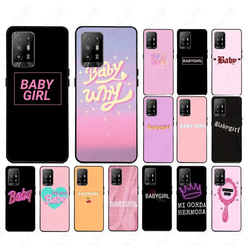 Чехол для телефона babygirl BABY honey line с изображением текста для OPPO A12 A15 A15S A74 A94 A3S A5S A9 A52 A53S A72
