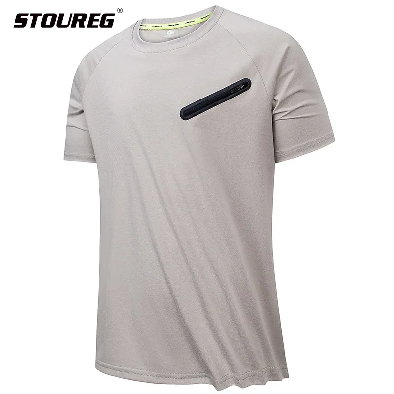 

Мужская спортивная футболка с круглым вырезом, быстросохнущая хлопковая футболка с коротким рукавом для фитнеса, баскетбольная майка, Спортивная футболка