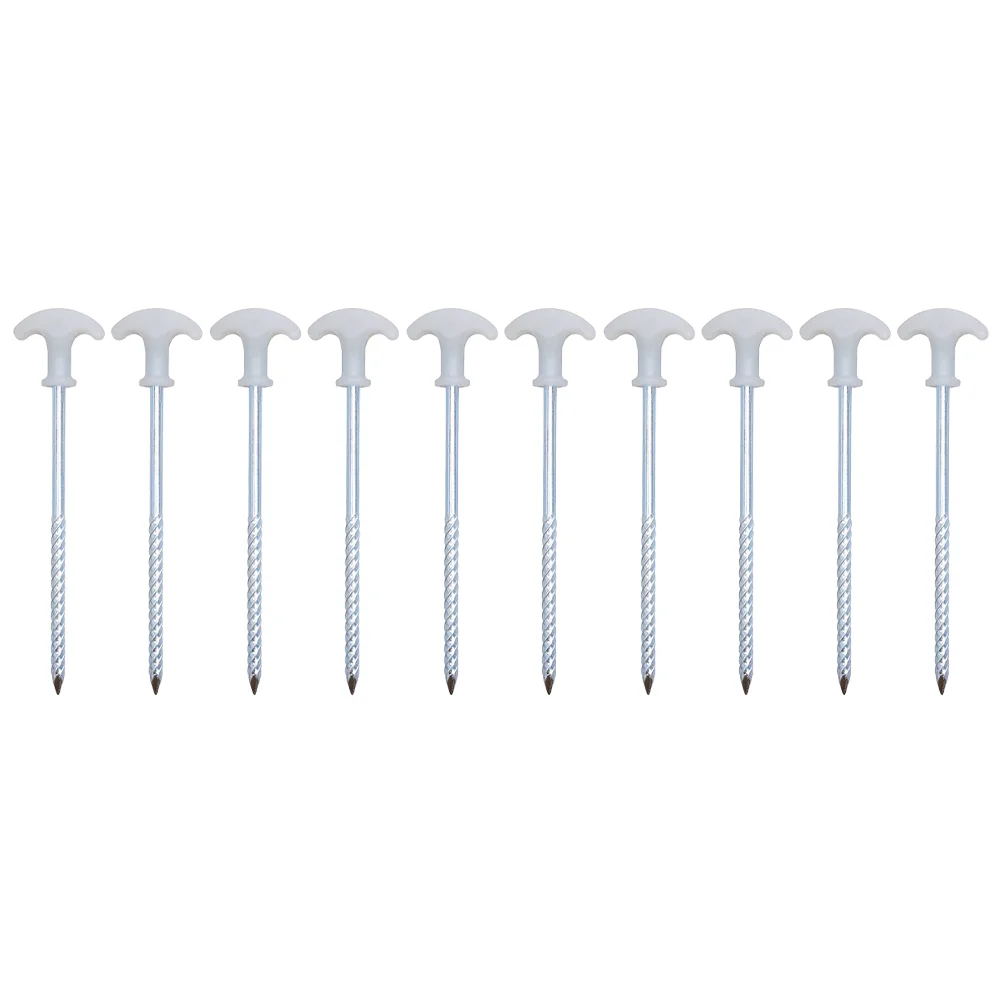 

Tent Stakes Pegs Camping Peg Stake Outdoor Ground Metal Nail Heavy Duty Hiking Canopy Fluorescent Stainless Steel Spiral Shape