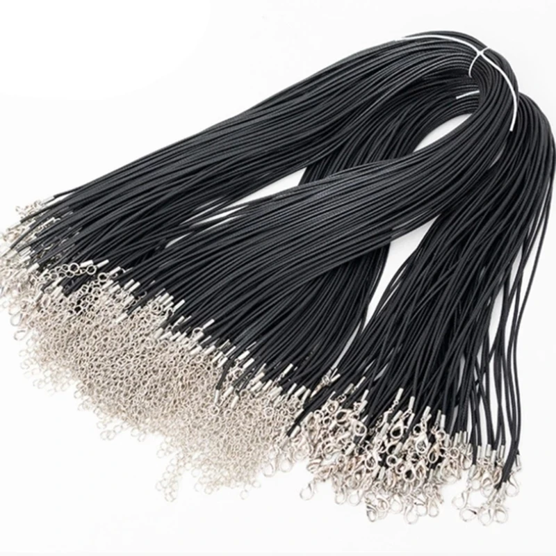 

Y51E 100 шт. ожерелье из плетеной веревки подвеска Очаровательная фурнитура Карабин Застежка шнур