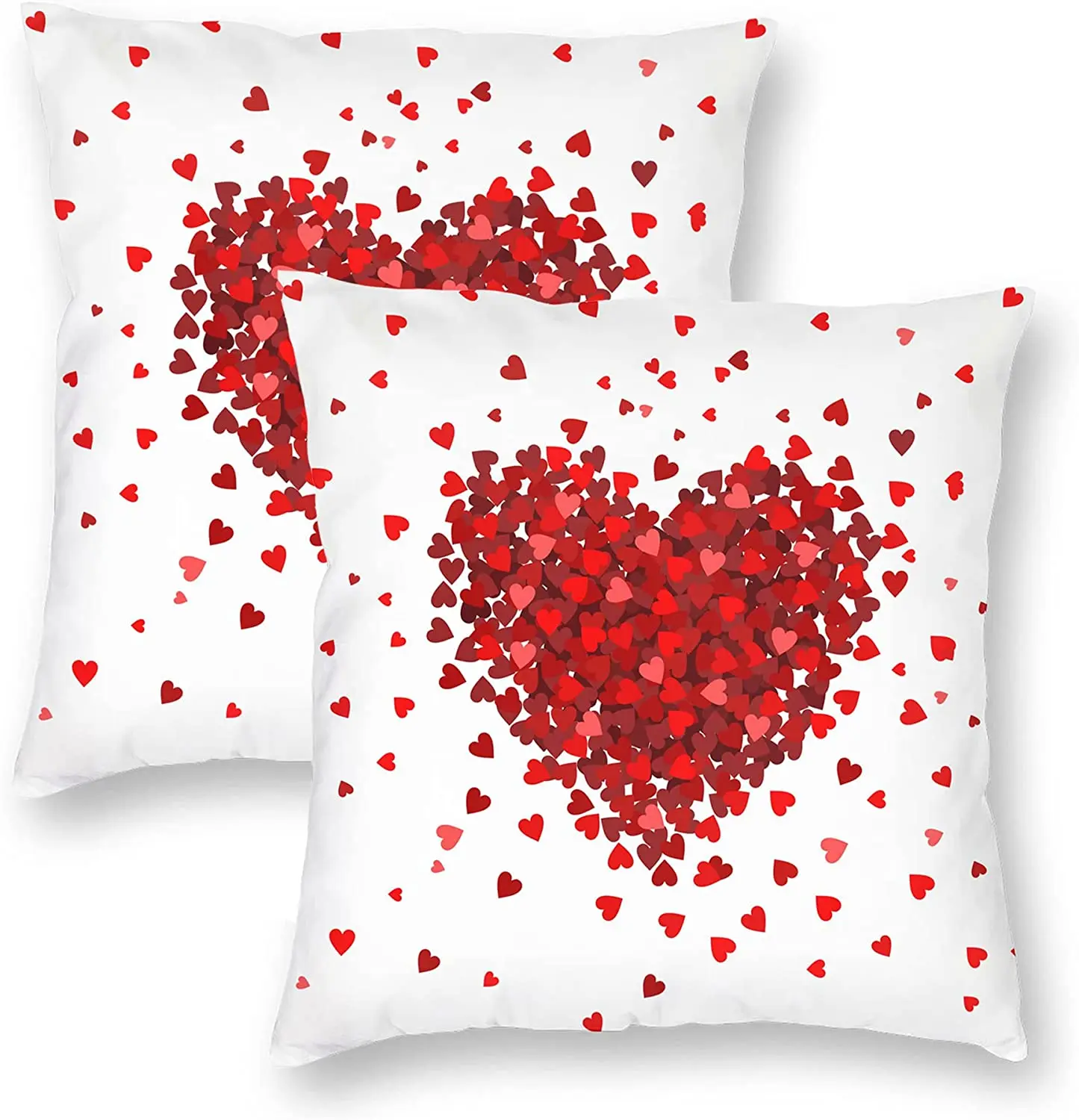 

Valentines Pillow Covers 18x18 Set of 2 Red Heart Valentine's Day Throw Pillowcases Home Decor Cushion Covers for Couch Sofa Bed