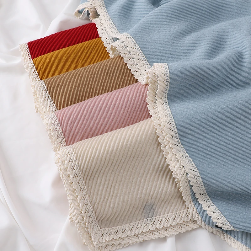 

Lace Hijab Muslim Crinkled Cotton Scarf Soft Crinkle Arab Shawl Wraps Headband Malaysian Scarves Foulard Femme