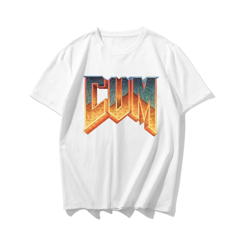 

Рубашка Doom Cum, Винтажная футболка с графическим рисунком для мужчин, женская футболка, летняя модная мужская футболка с коротким рукавом, ра...