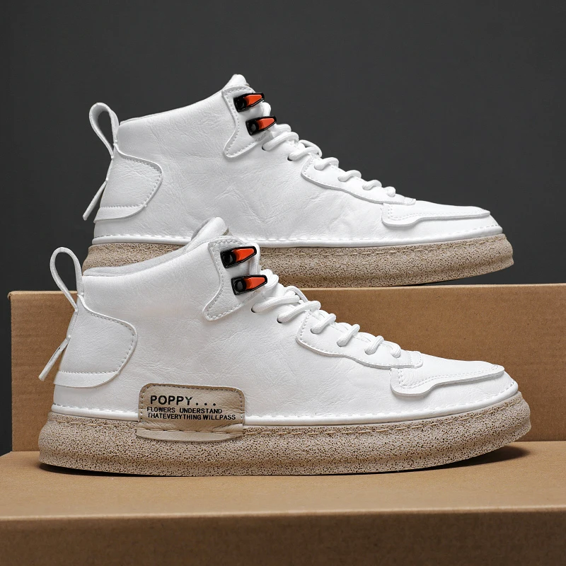 

High-top Outdoor Waterproof Non-slip Men's Boots 2022 Autumn New Men's Casual Shoes Fashion Non-slip Rubber Outsole Men Shoes 44