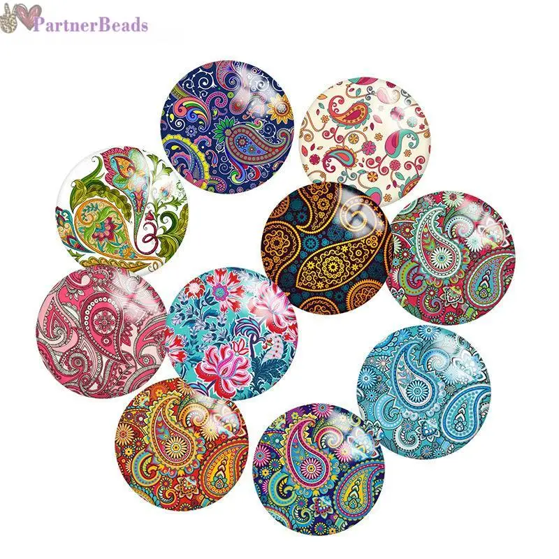 

Bohemia Round Photo Glass Cabochon Demo Flat Back Making Findings 20mm Snap Button N1481