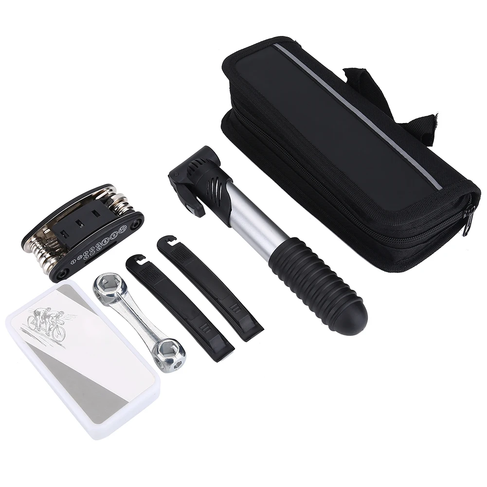 

Mountain Road Bike Wheel Tire Repair Repalcement Tools Kit with Pump Bicycle Accessories