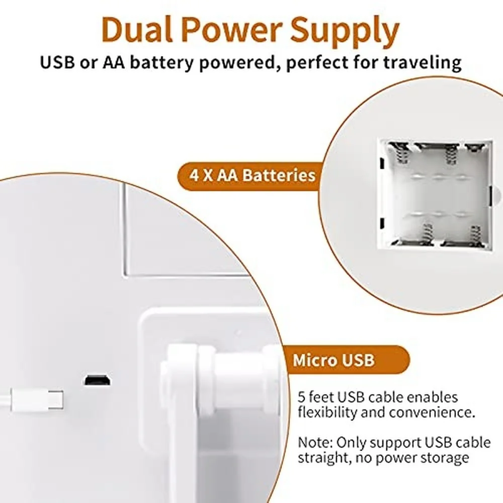 Зеркало для макияжа со светодиодный Ной подсветкой регулируемый сенсорный экран