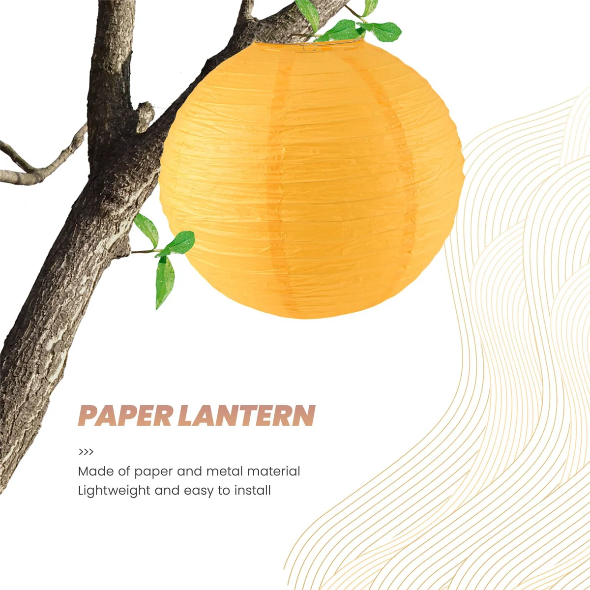 1 х китайский японский бумажный фонарь для свадьбы 40 см (16 дюймов) темно-желтый