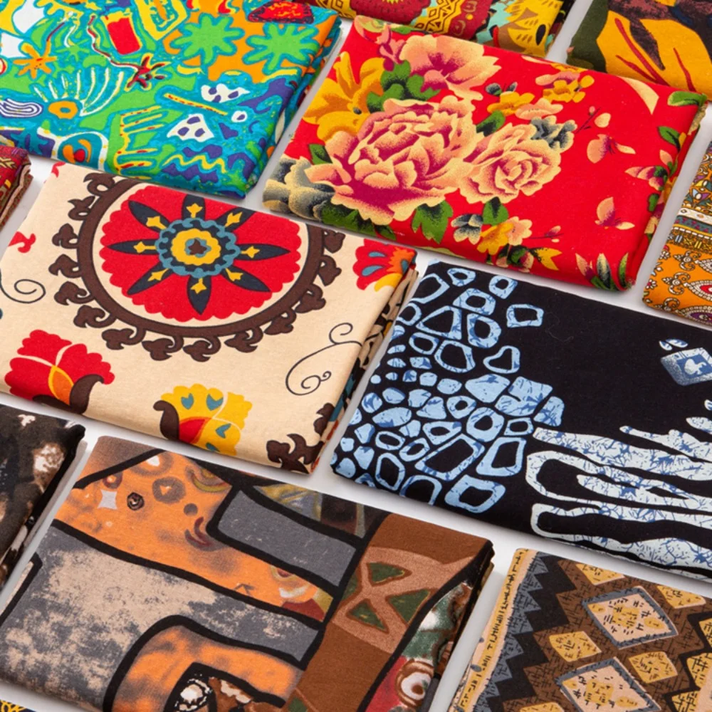 

Yunnan Lijiang Ethnic Print Fabric Tablecloth Bohemian Vintage Dress Pants Pillow Cotton Fabric